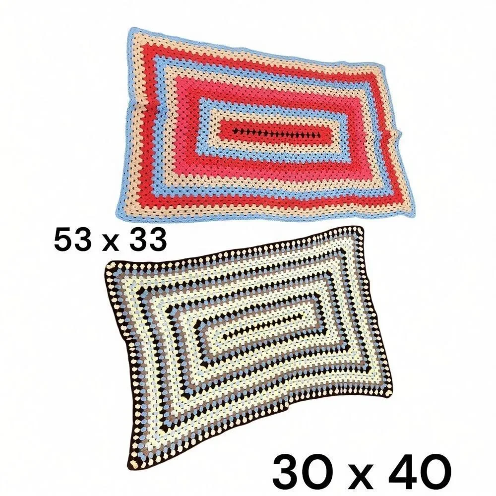 Handmade Crochet afghans Rectangular Throws - Pastels & Browns
